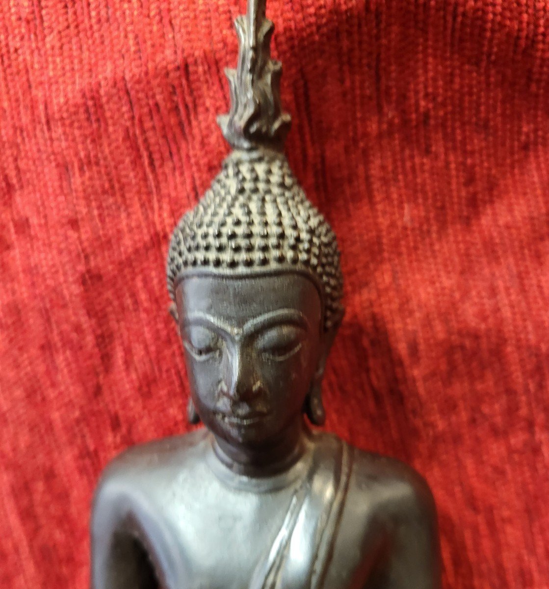 Patinated Bronze Buddha Siam 19th Century H 23.5cm-photo-5