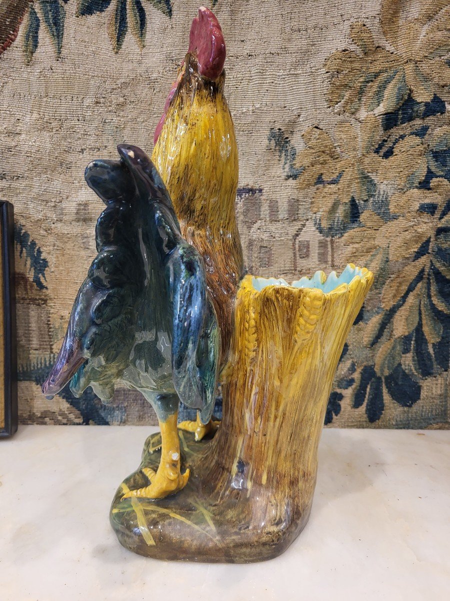 Grand Coq Faïence  émaillée  Signe Jérôme Massier Vallauris-photo-3