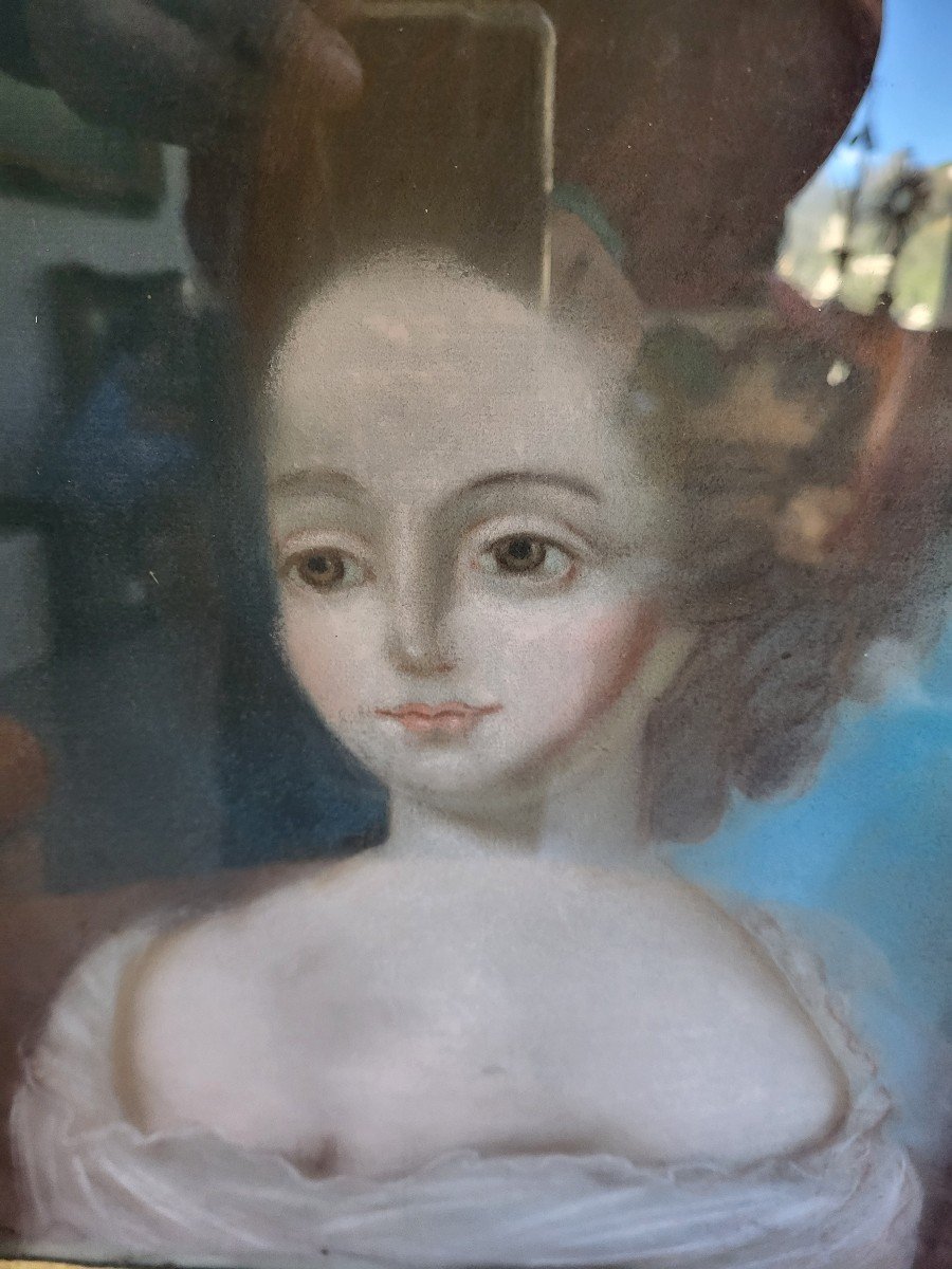 Pastel Portrait Madame De Saint Roman 18th Century Period-photo-1