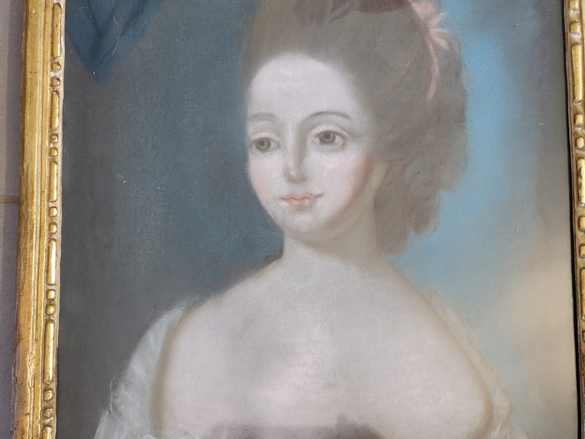 Pastel Portrait Madame De Saint Roman 18th Century Period-photo-3