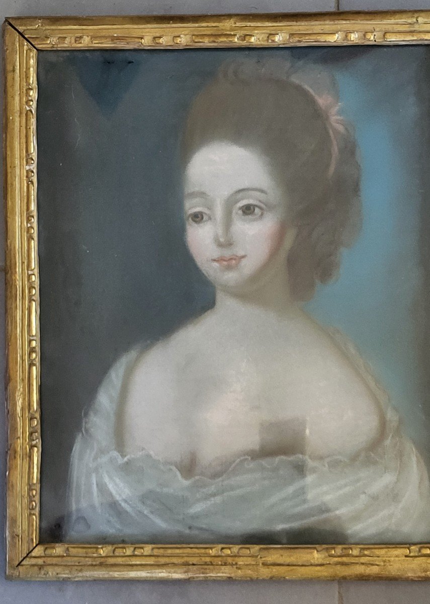 Pastel Portrait Madame De Saint Roman 18th Century Period-photo-5