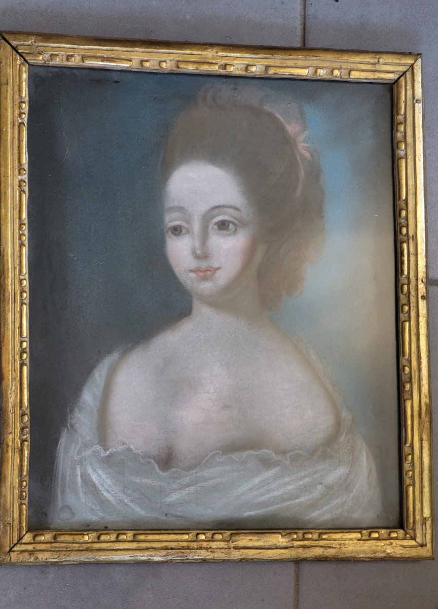 Pastel Portrait Madame De Saint Roman 18th Century Period-photo-6