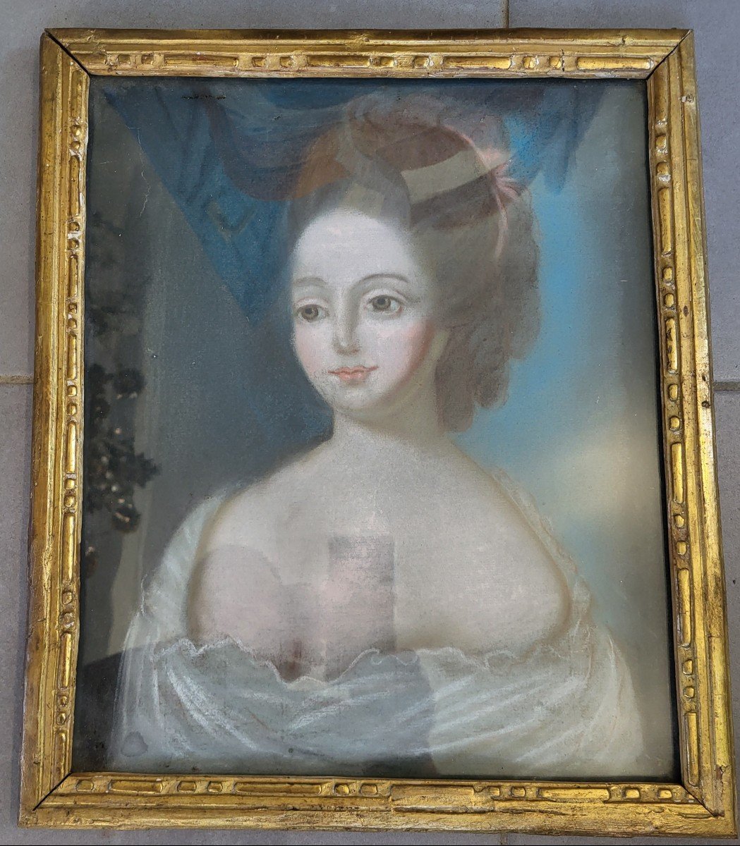 Pastel Portrait Madame De Saint Roman 18th Century Period
