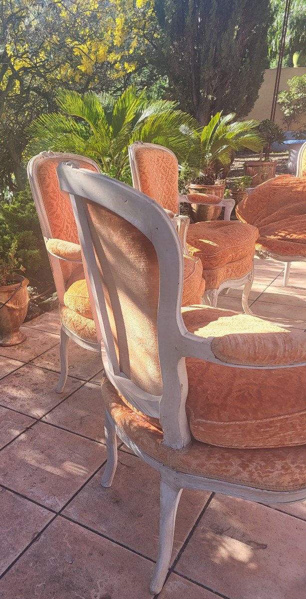 Suite Of Four Louis XV XVIII Period Cushion Armchairs-photo-1