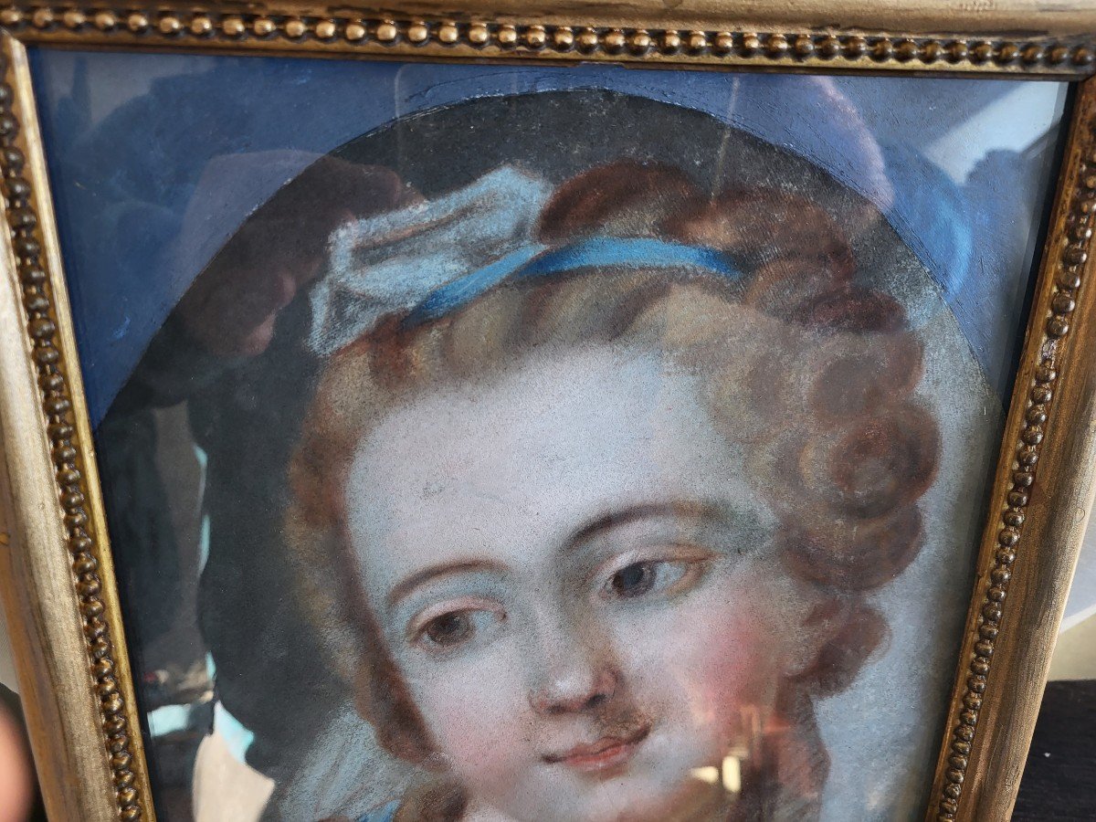 Pastel Young Elegant Louis XV XVIII Period-photo-4