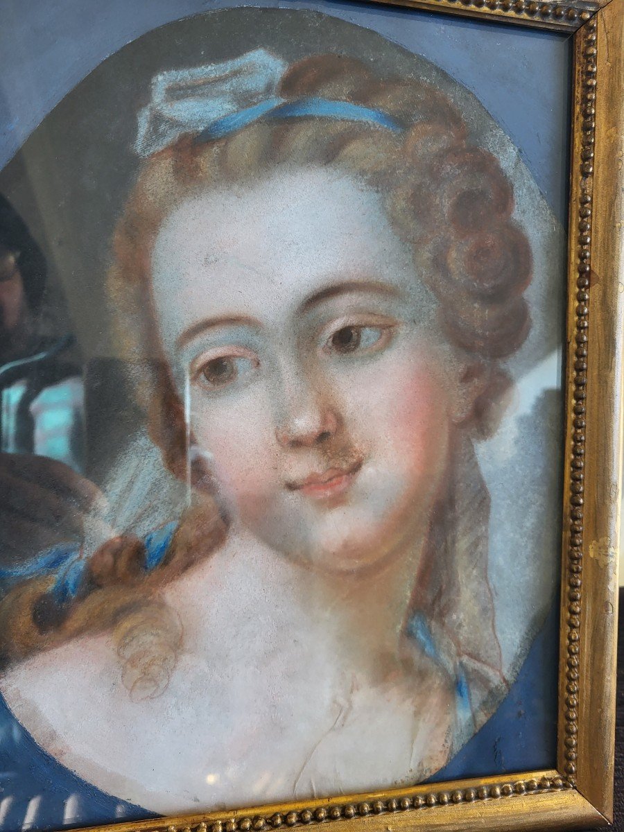 Pastel Young Elegant Louis XV XVIII Period-photo-4