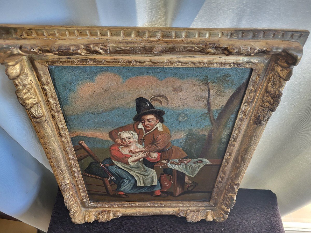 Northern School "naughty Scene" H/t Early 18th Century-photo-7