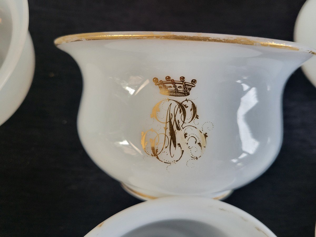 Suite de six sorbets Cristal  Couronne De Baron époque  Charles X Début XIXe -photo-2