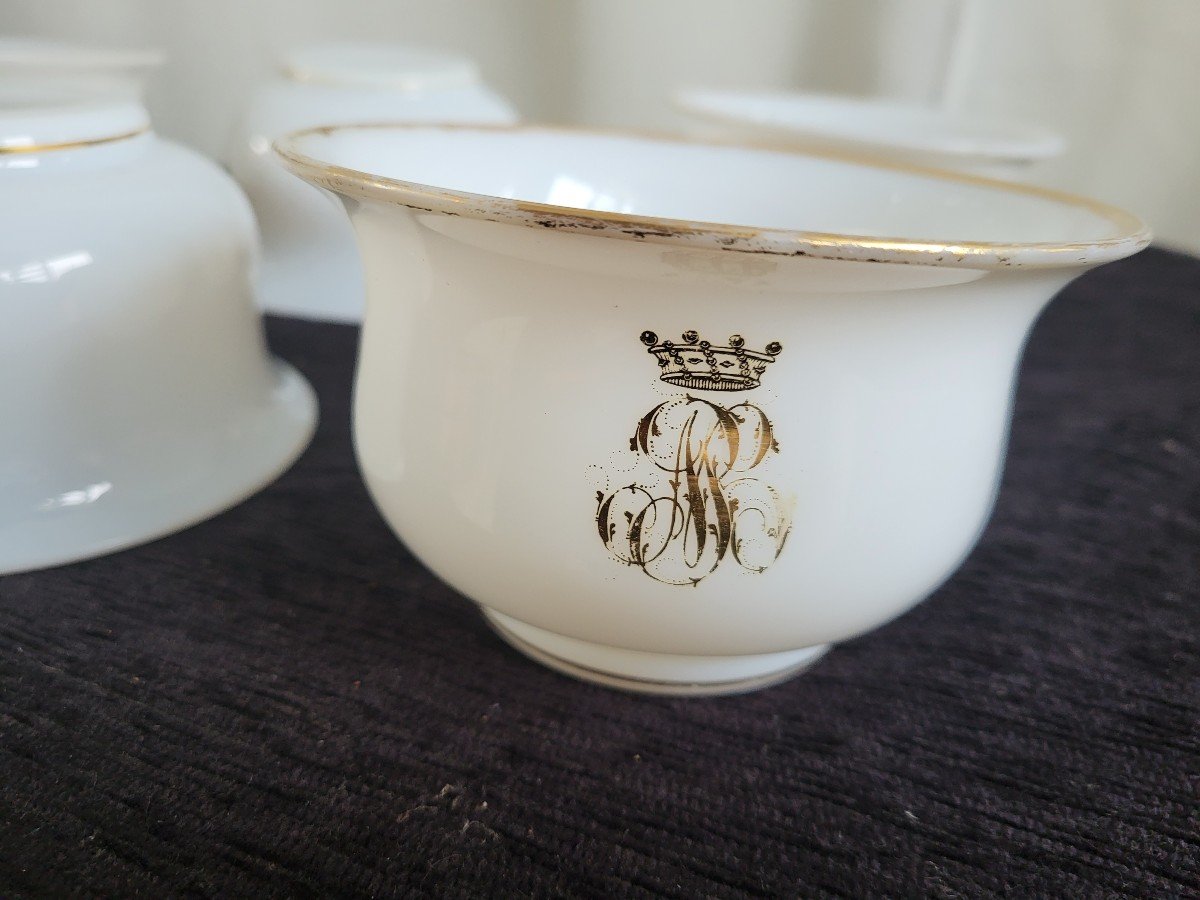 Suite de six sorbets Cristal  Couronne De Baron époque  Charles X Début XIXe -photo-3