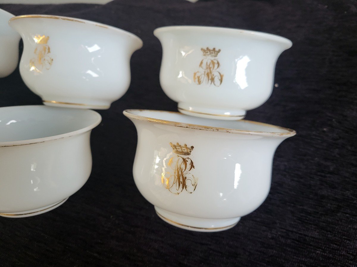 Suite de six sorbets Cristal  Couronne De Baron époque  Charles X Début XIXe -photo-3