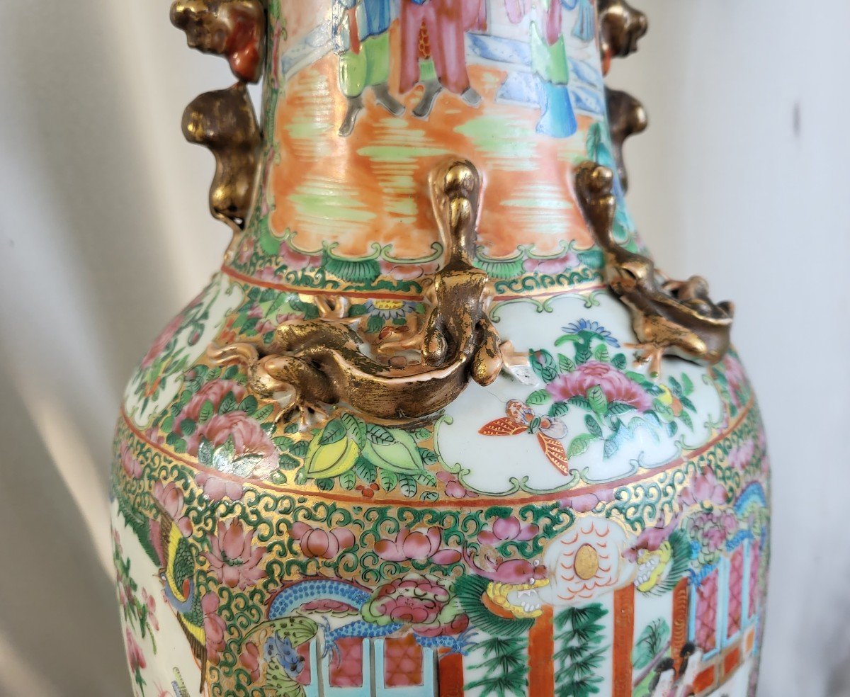 Large Canton Vase 19th Century H 62cm-photo-4