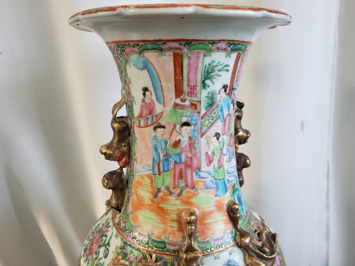 Large Canton Vase 19th Century H 62cm-photo-5