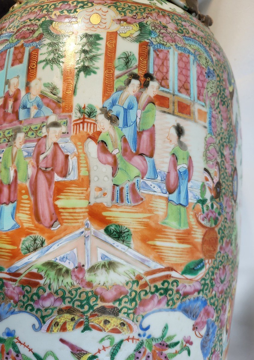 Large Canton Vase 19th Century H 62cm-photo-6