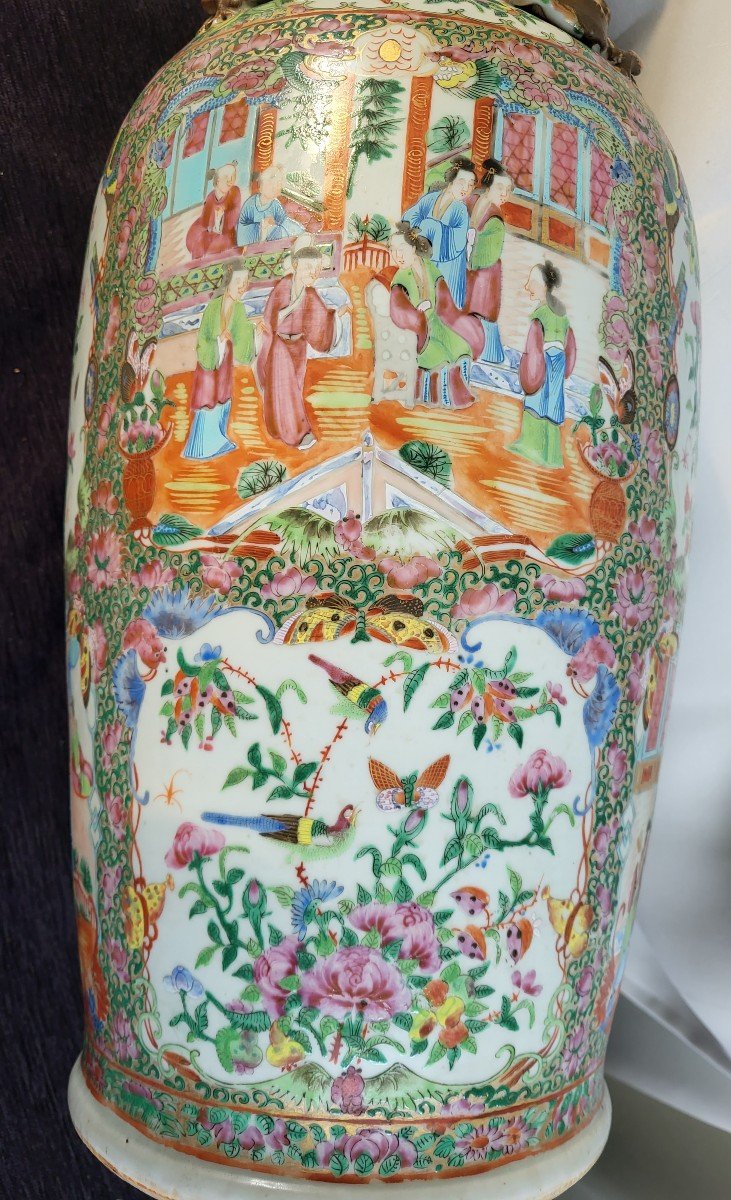 Large Canton Vase 19th Century H 62cm-photo-7