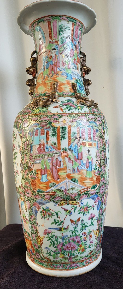 Large Canton Vase 19th Century H 62cm-photo-8