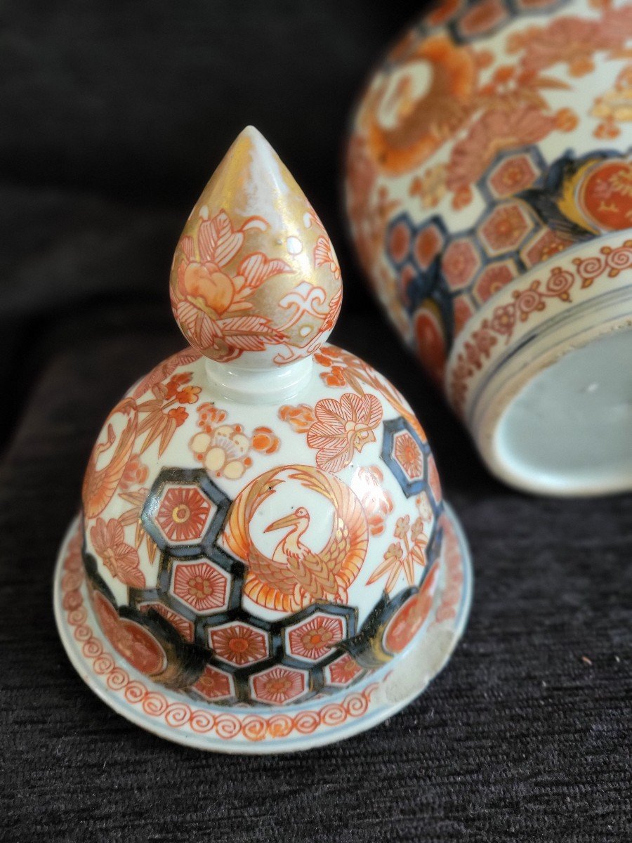 Pair Of Imari Porcelain Potiches Japan 19th Century Height E4-photo-1