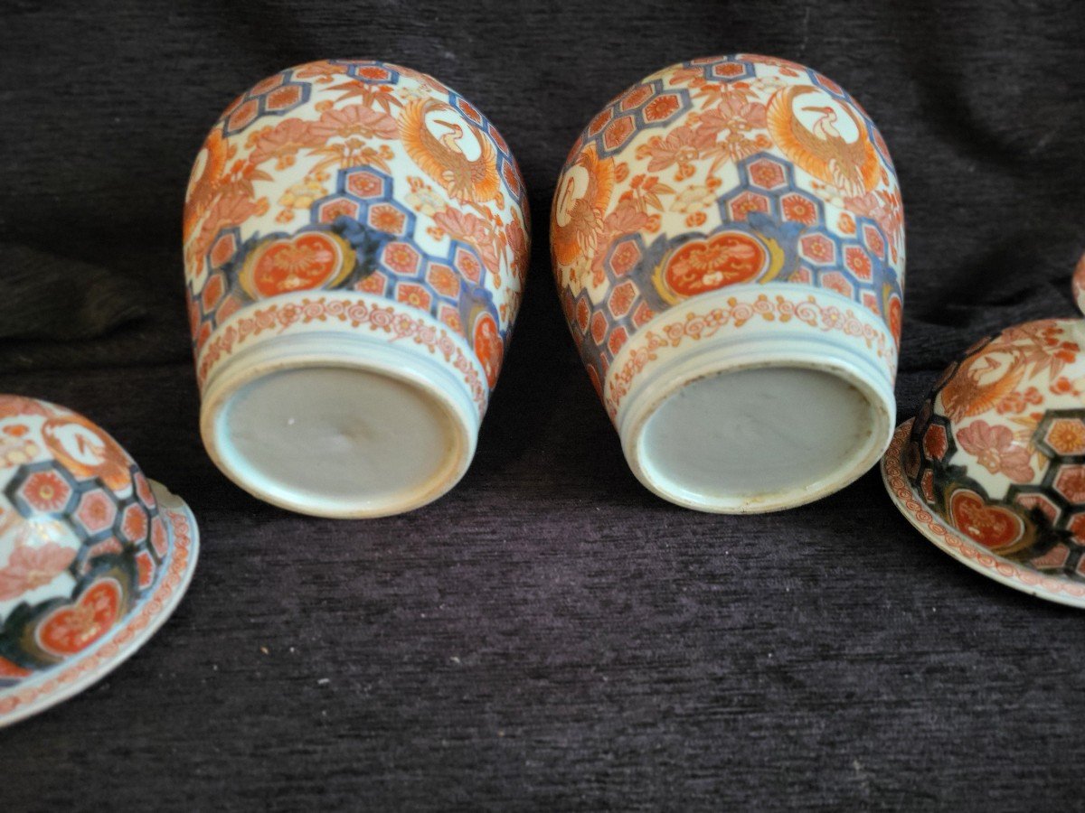 Pair Of Imari Porcelain Potiches Japan 19th Century Height E4-photo-4