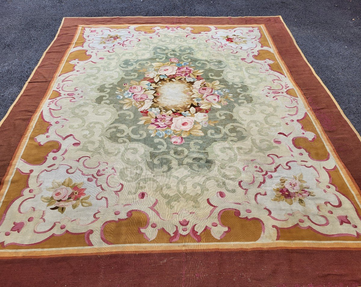 Large Aubusson Carpet Period 1st Half Of The 19th Century 330x280 Tbe