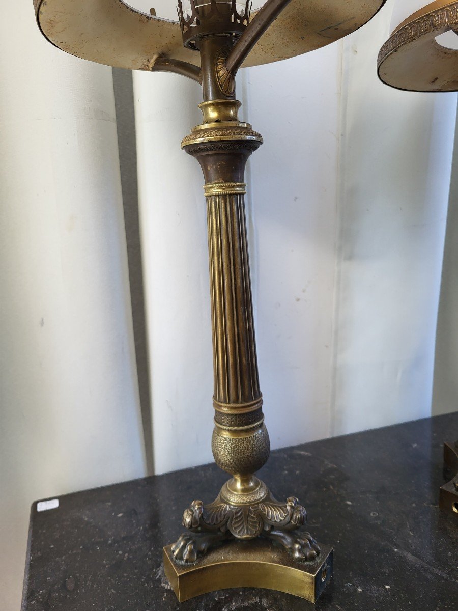 Paire De Lampes Carcel Bronze époque  Restauration  H74cm XIXe-photo-7