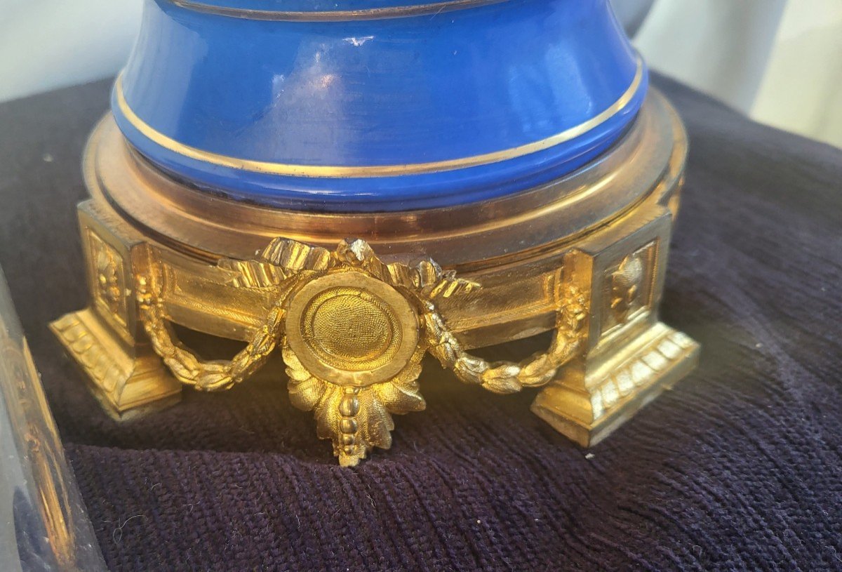 Importante paire de Lampes de salon   monture Bronze époque Napoléon III XIXe Siècle -photo-1