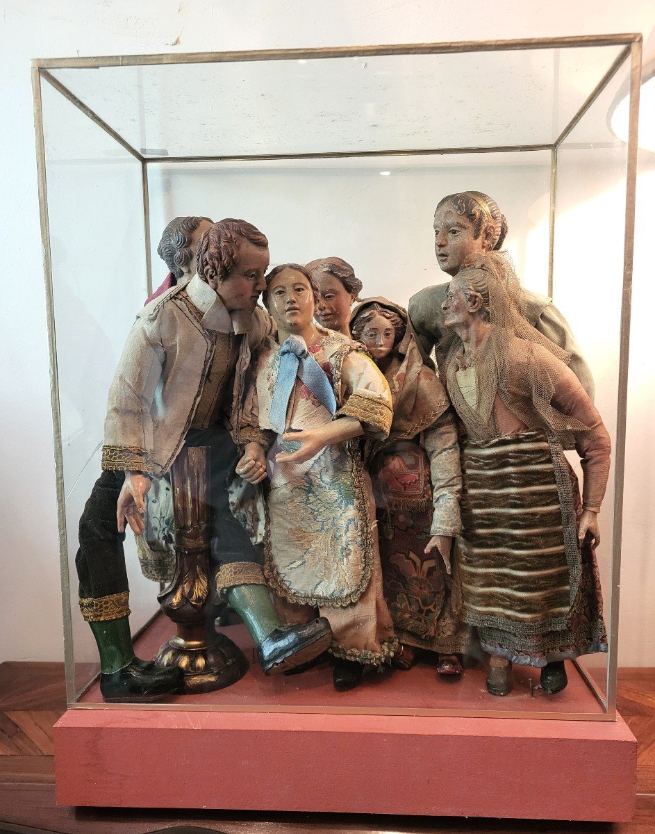 Set Of 7 Naples Santons Late 18th Century 