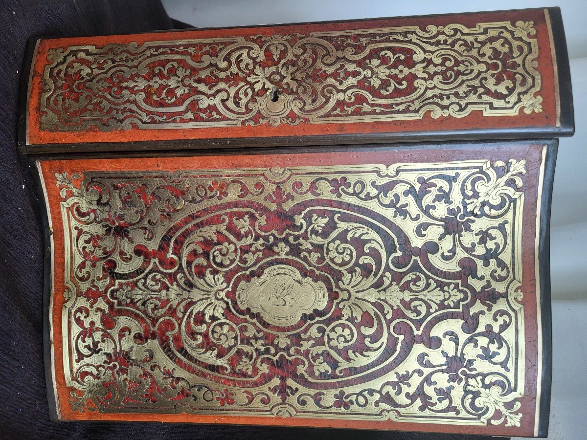 Boulle Marquetry Writing Case Napoleon III Period 19th Century -photo-3