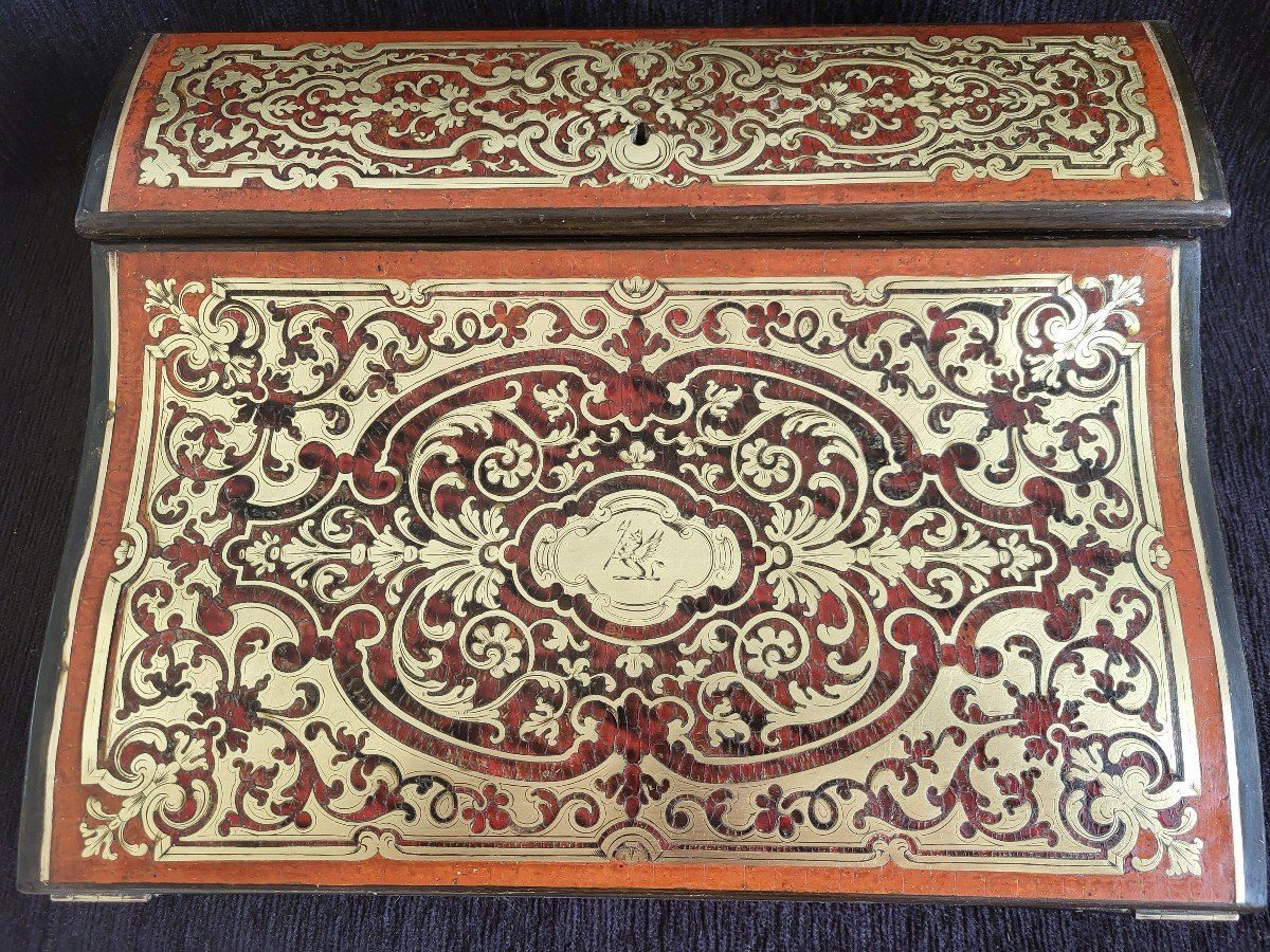 Ecritoire   marqueterie Boulle  époque  Napoléon III  XIXe Siècle 
