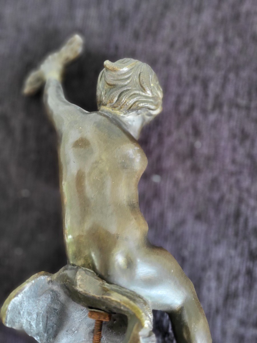 Cartel Patinated Bronze Summit Figurine 18th Century H22cm-photo-4
