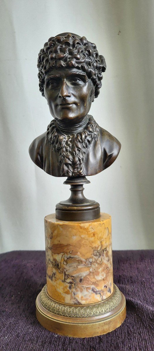 French School Early 19th Century Bronze Bust Of Jj Rousseau H37cm-photo-6