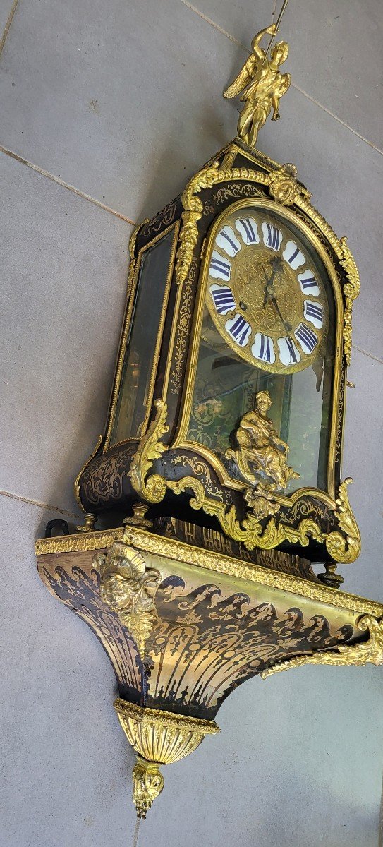 Boulle Marquetry Cartel Regency Period Signed Talon In Paris -photo-2