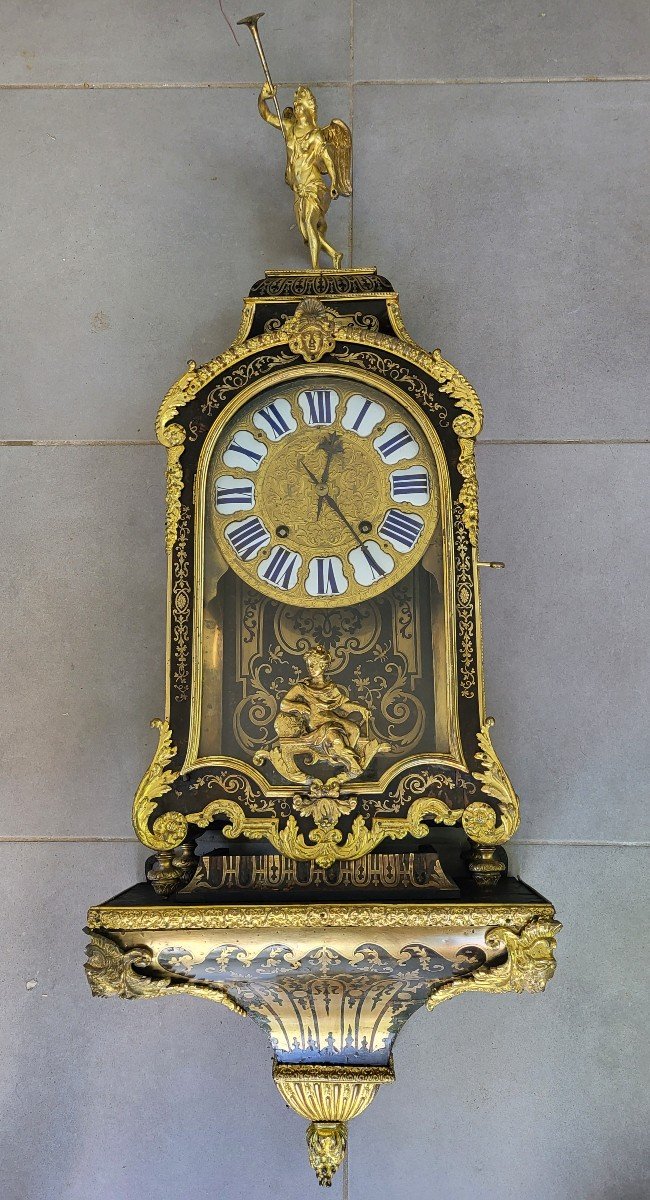 Boulle Marquetry Cartel Regency Period Signed Talon In Paris -photo-3
