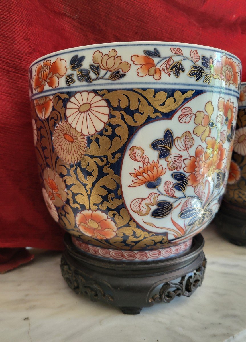 Paire De Vases Rafraichissoirs Imari Japon XIXe Siècle -photo-7
