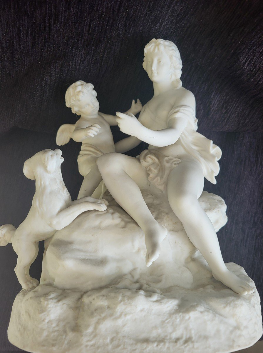 Sèvres  Groupe Biscuit Venus Et l Amour époque XIXe Siècle -photo-2