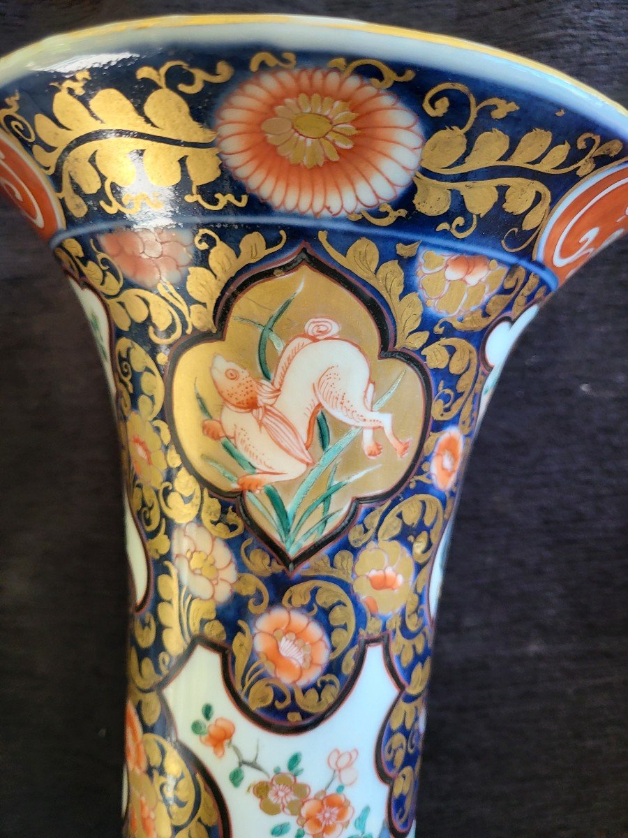 Paire De Vases Cornet Porcelaine  Du Japon  époque  Milieu  Du XIXe Siècle -photo-7