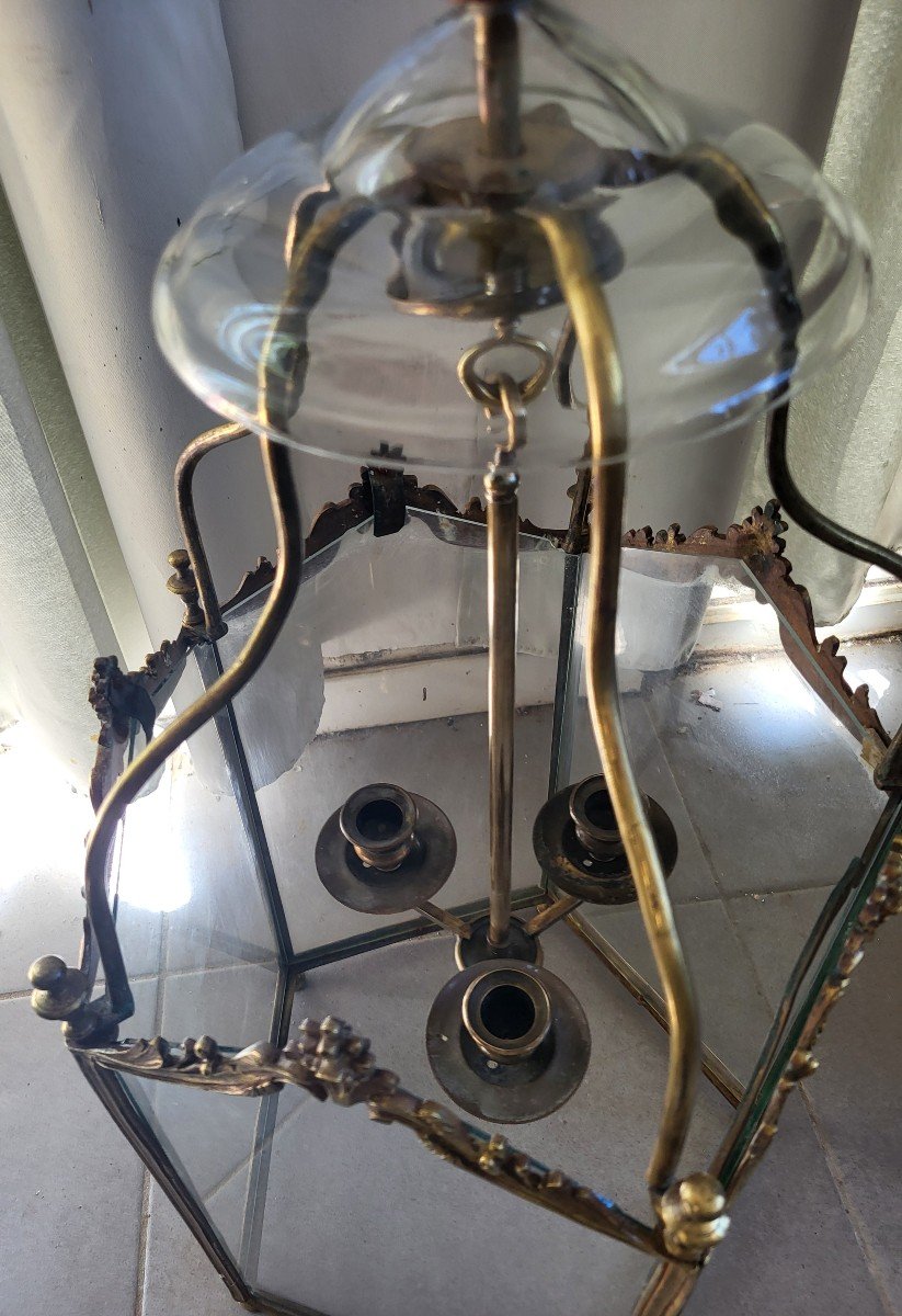 Louis XV Bronze Lantern 19th Century -photo-4