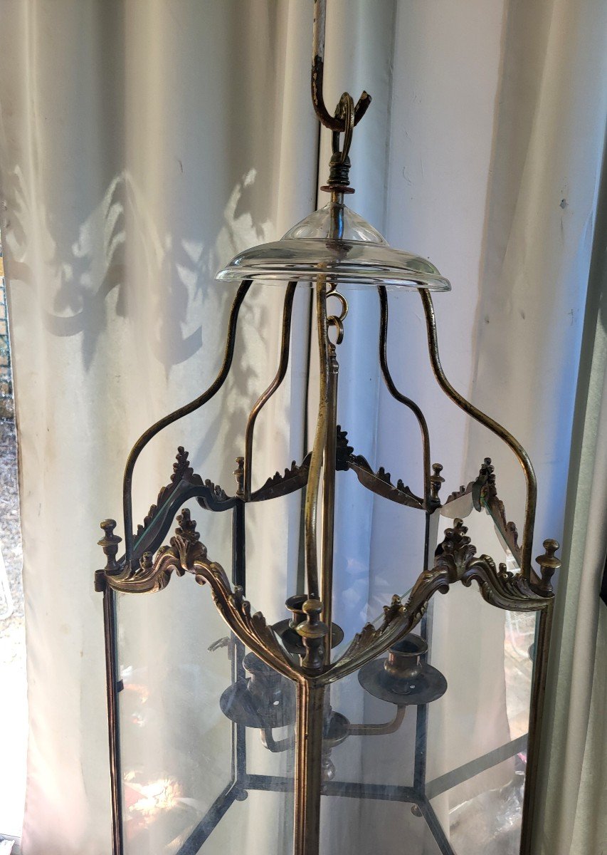 Louis XV Bronze Lantern 19th Century -photo-5