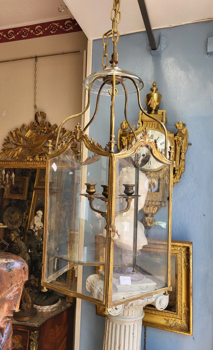 Louis XV Bronze Lantern 19th Century -photo-4