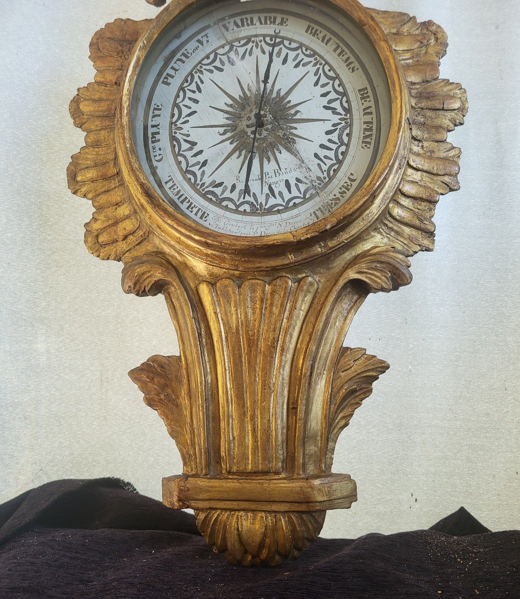 Golden Wood Barometer Louis XVI XVIIIth Century -photo-6