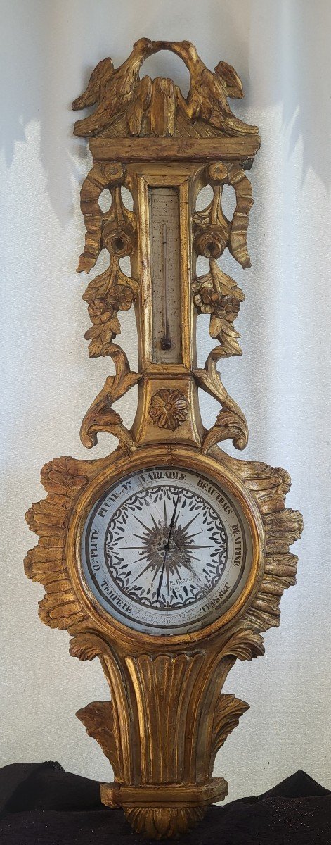 Golden Wood Barometer Louis XVI XVIIIth Century 