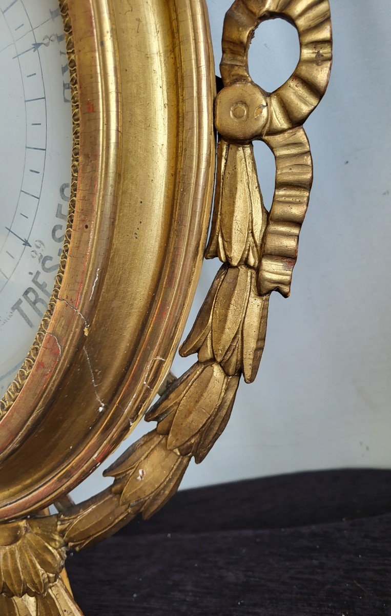 Baromètre   Au Guerrier Bois Doré  époque  Louis XVI  Fin XVIII E  Complet -photo-6