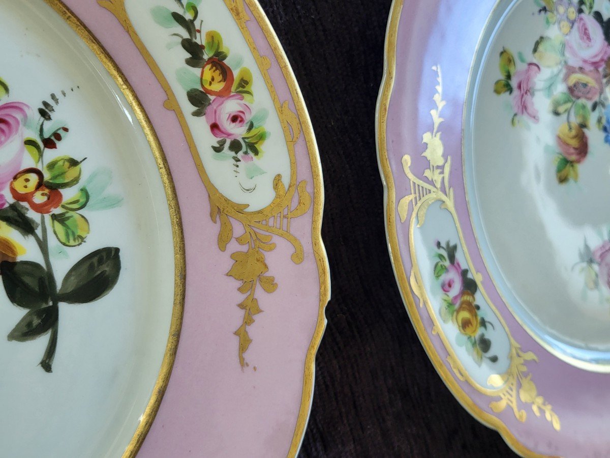 Set Of 16 Large Paris Porcelain Plates, 19th Century -photo-4
