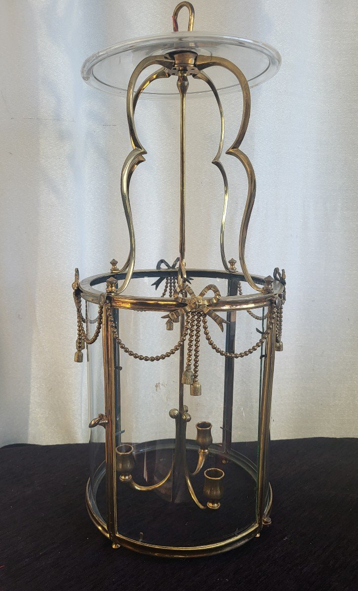 Louis XVI Gilt Bronze Vestibule Lantern, Late 19th Century 