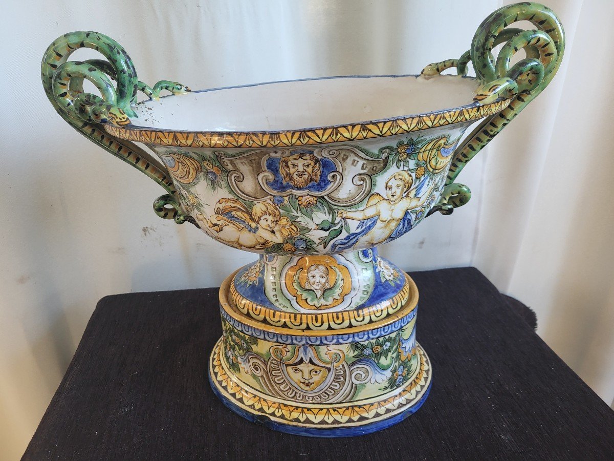 Importante  Garniture  Faience Majolique Italie XIXe -photo-2