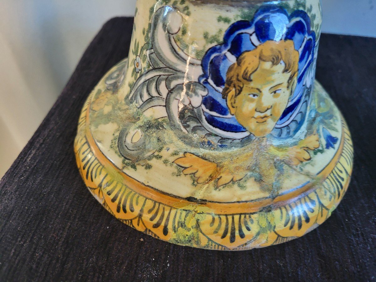 Importante  Garniture  Faience Majolique Italie XIXe -photo-6