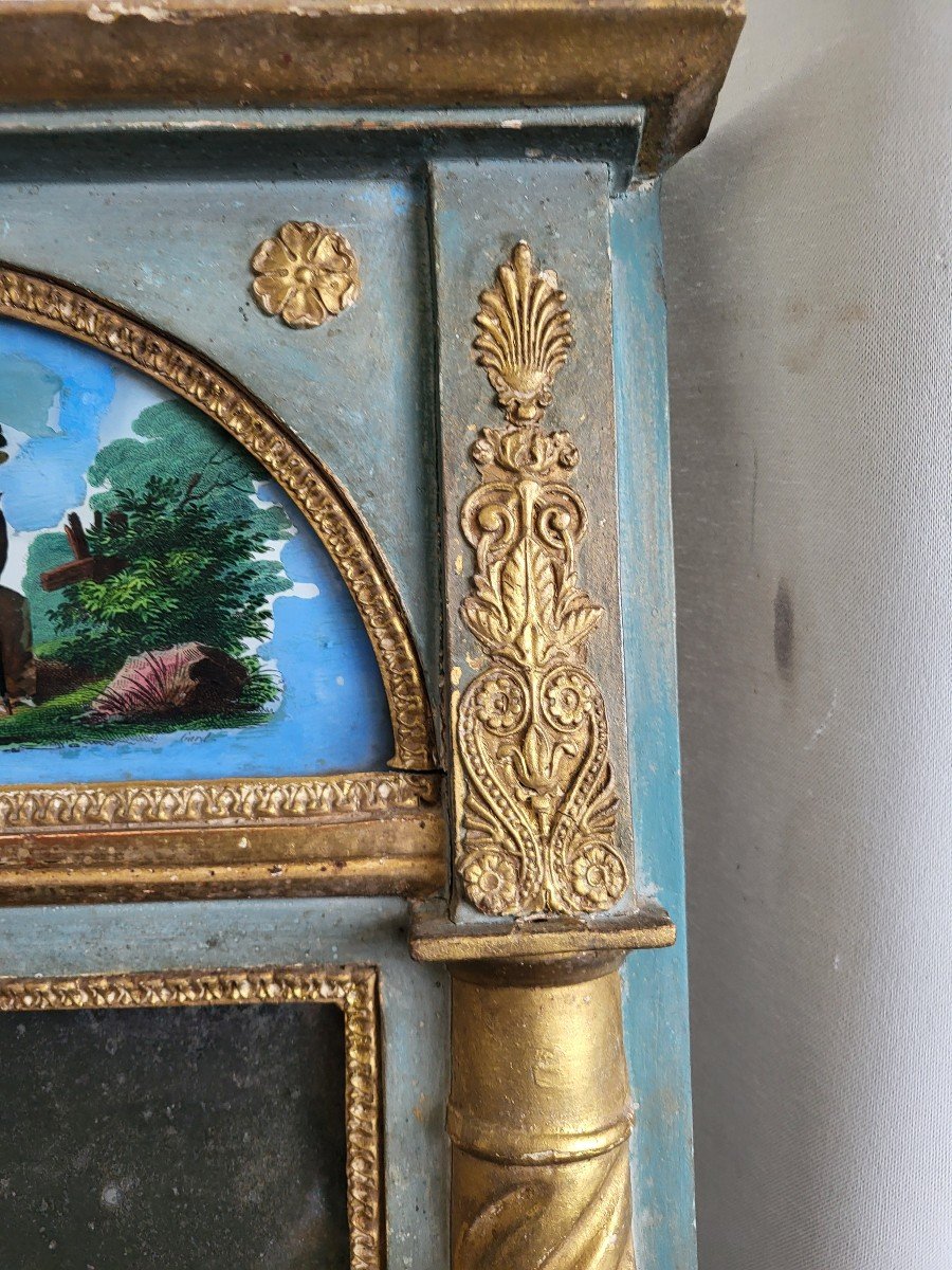 Small Trumeau Mirror Empire Period Early 19th Century -photo-4