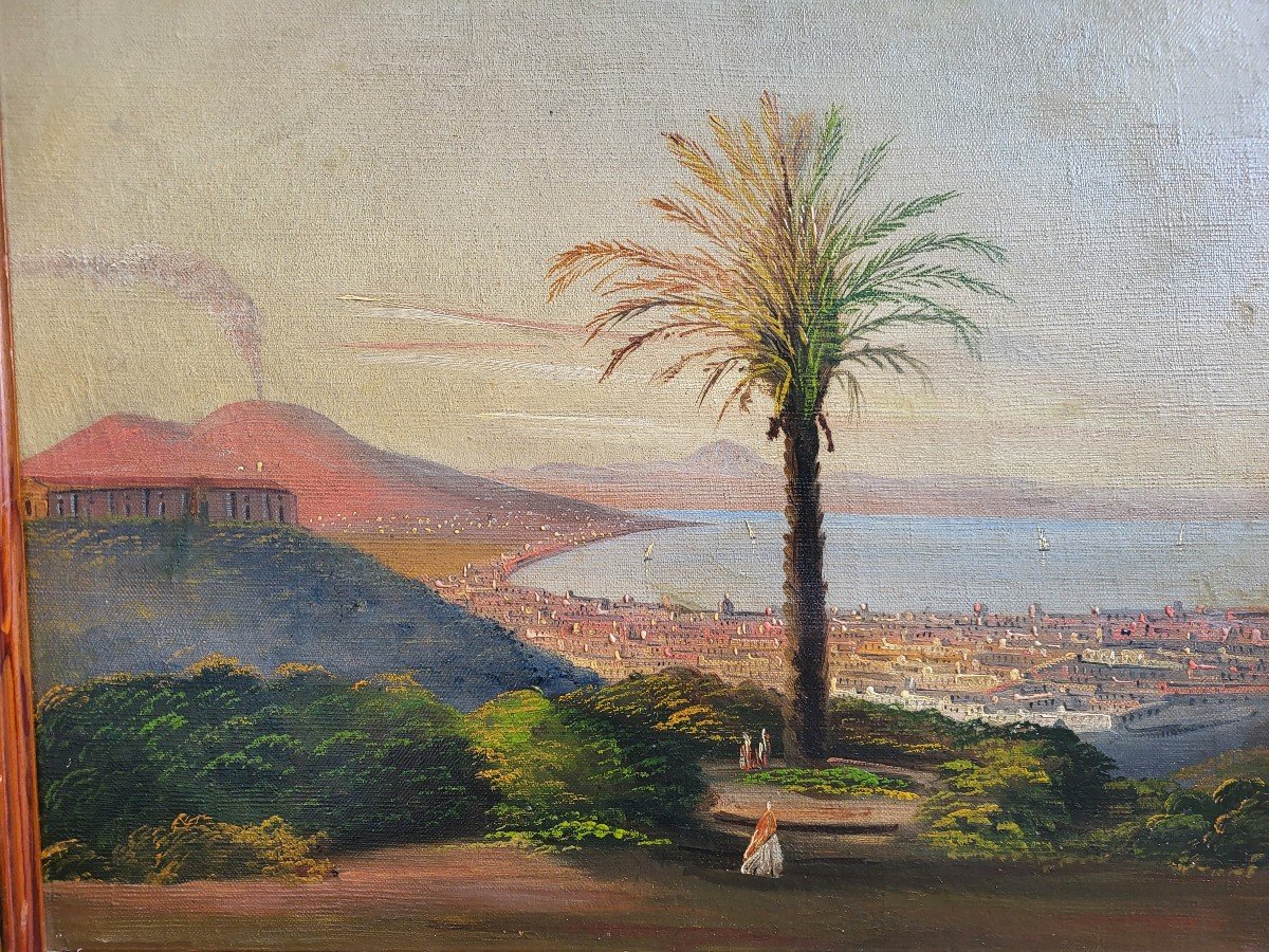 19th Century Neapolitan School Bay Of Naples H/t Frame-photo-4