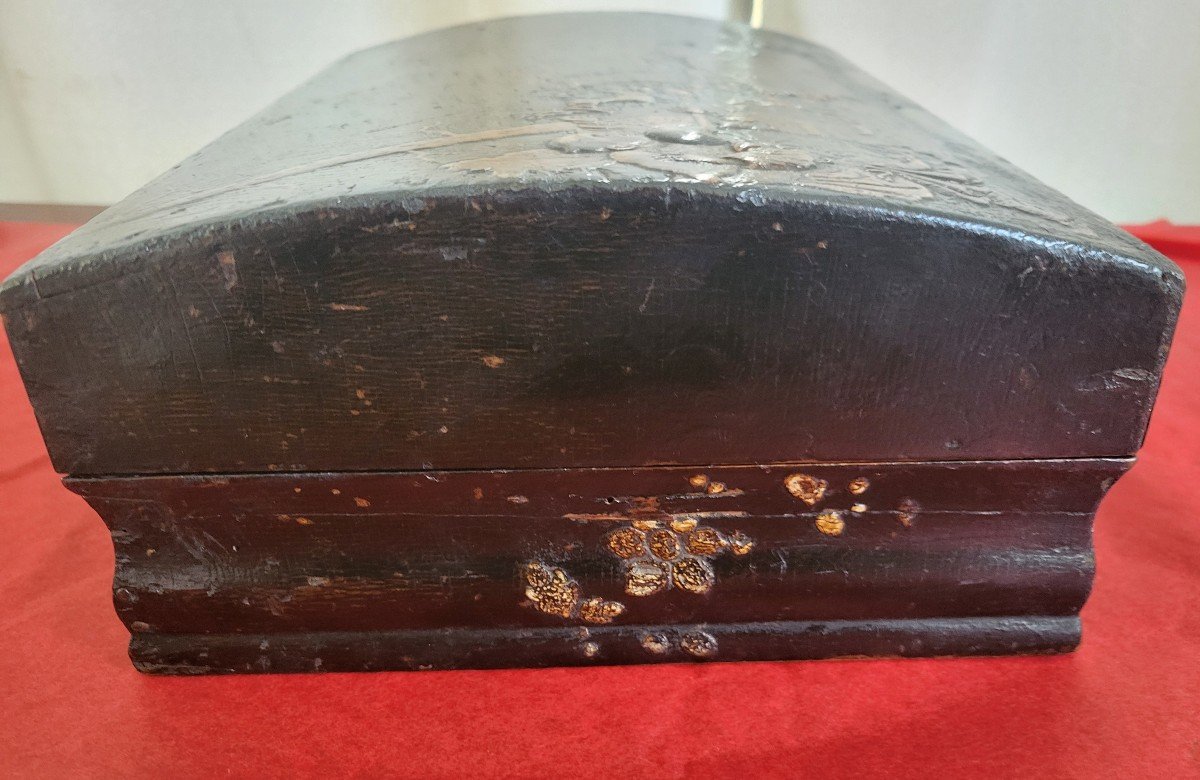 Bous Lacquered Wig Box Dlgchine Regency Period XVIII E -photo-4