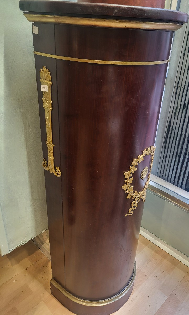 Selette,gaine Acajou Bronze Doré  Empire  époque XIXe Siècle H115-photo-3