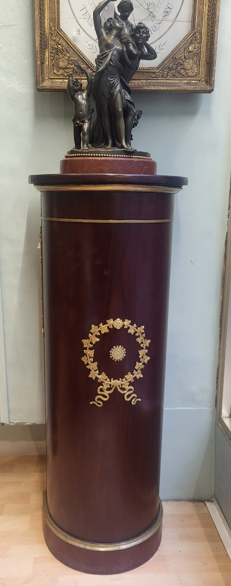 Selette,gaine Acajou Bronze Doré  Empire  époque XIXe Siècle H115