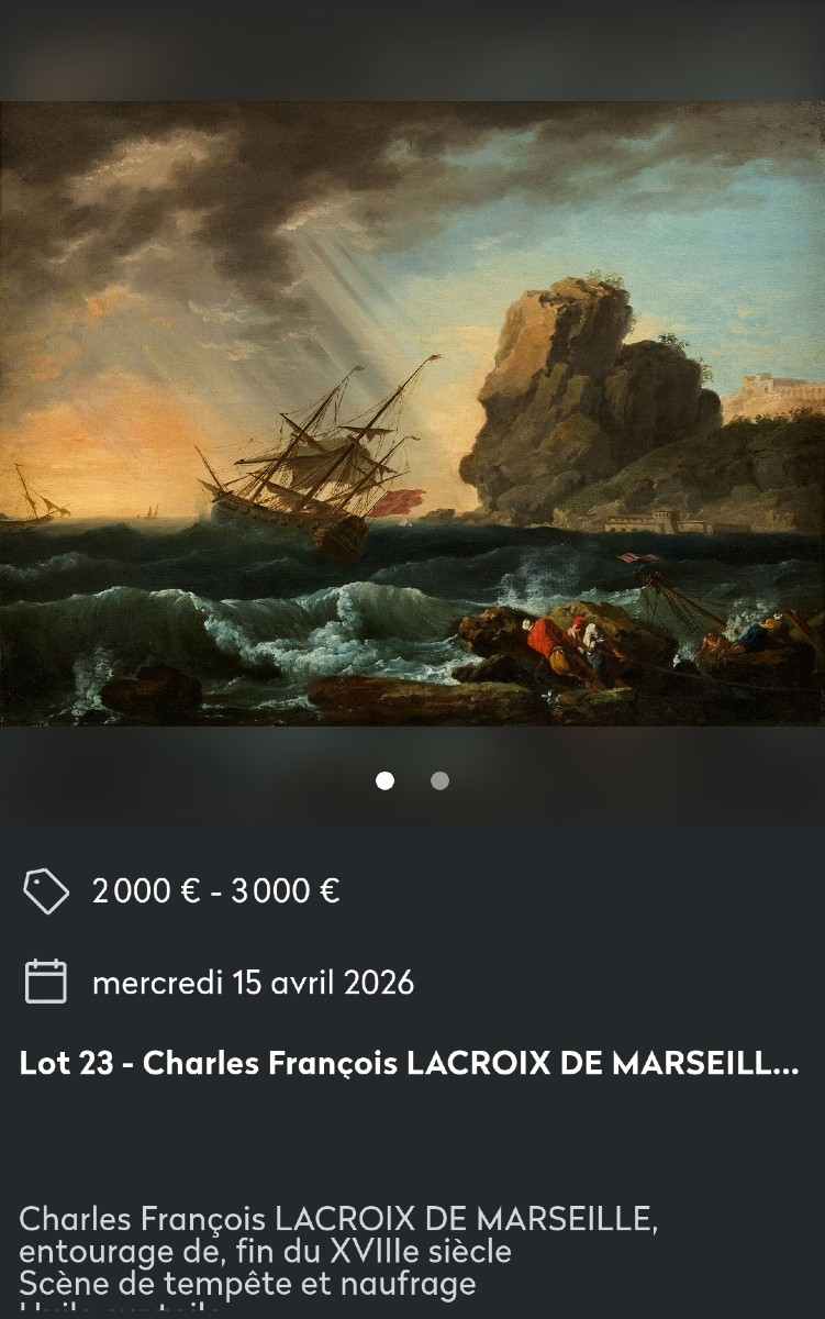 Ch.Fr.Lacroix de Marseille  ent. Naufrage, Fin XVIII E  Début XIXe Siècle -photo-1